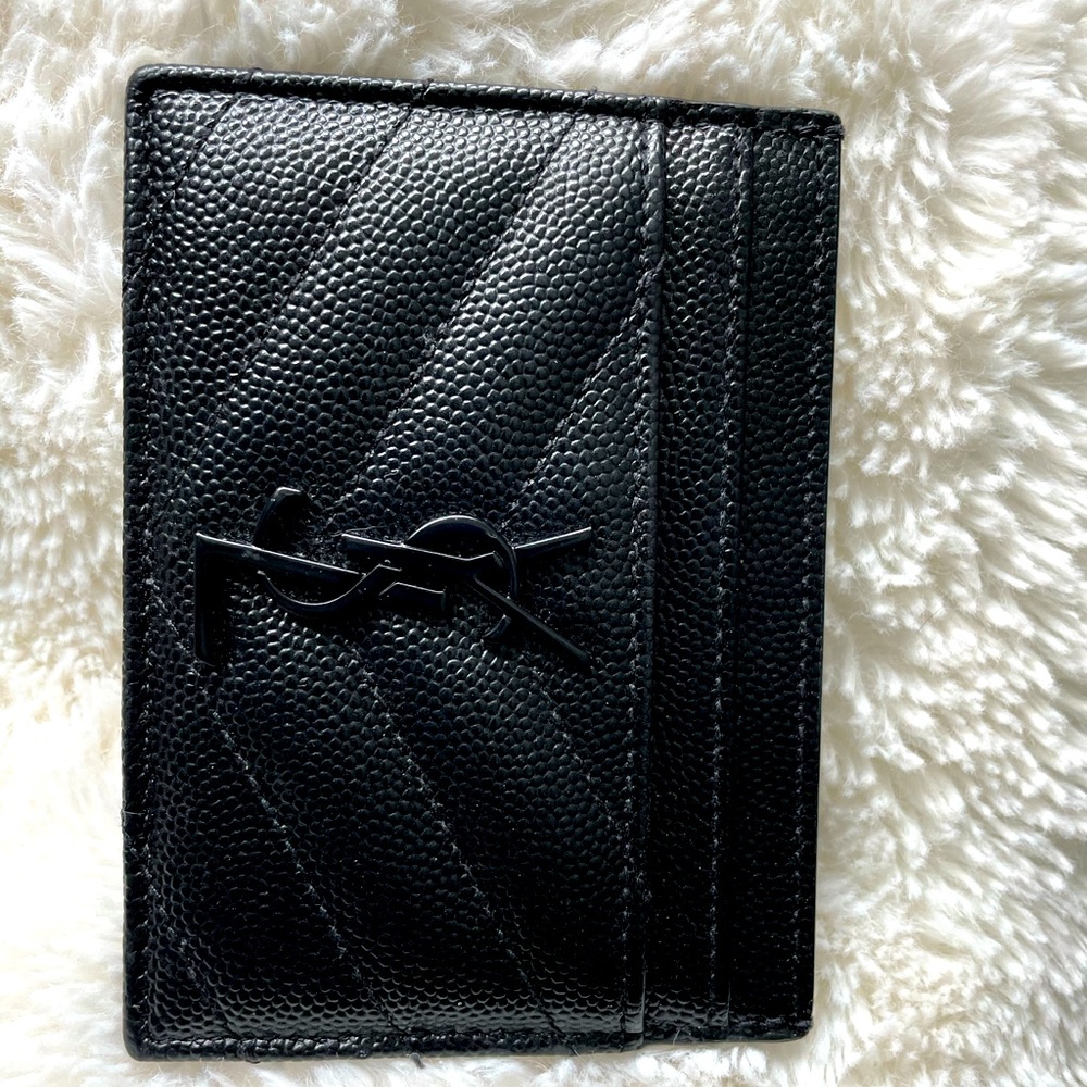 Ysl black on black card case.
